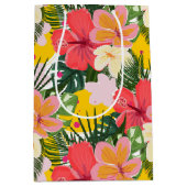 Levendig tropisch bloemenpatroon medium cadeauzakje (Voorkant)