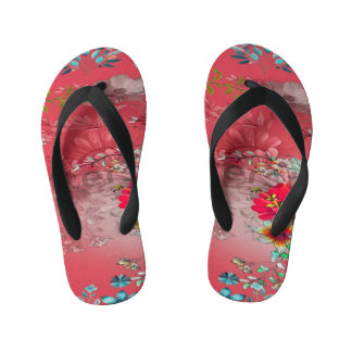 Levendig Tropisch Bloemmotief Zomer Flip-Flops Kinder Teenslippers