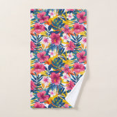 Levendig Tropisch Bloemparadijs Patroonontwerp Bad Handdoek (Handdoek)