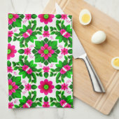 Levendig Tropisch Bloempatroon Theedoek (Quarter Fold)