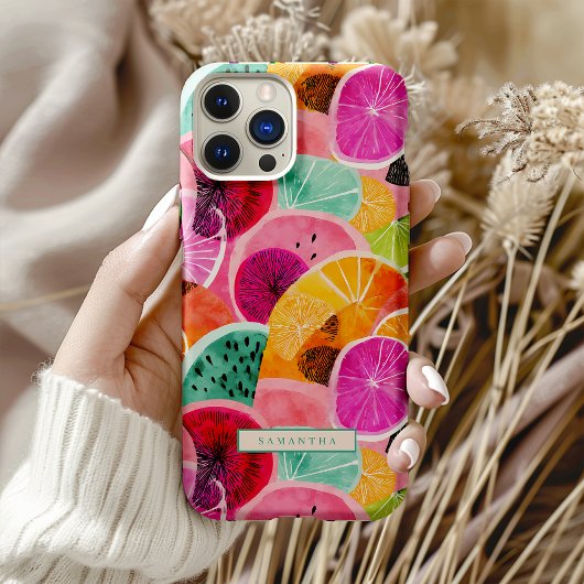 Levendig Tropisch Citrus Slice Patroon Case-Mate iPhone Case