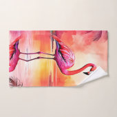 Levendig Tropisch Flamingo Glow Design Bad Handdoek (Handdoek)