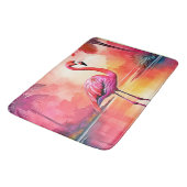 Levendig Tropisch Flamingo Glow Design Badmat (Gekanteld)