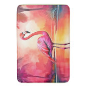 Levendig Tropisch Flamingo Glow Design Badmat (Voorkant Verticaal)