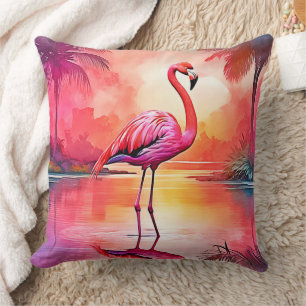 Levendig Tropisch Flamingo Glow Design Kussen