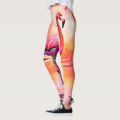 Levendig Tropisch Flamingo Glow Design Leggings (Links)