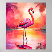 Levendig Tropisch Flamingo Glow Design Poster (Voorkant)