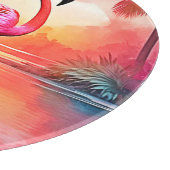 Levendig Tropisch Flamingo Glow Design Snijplank (Hoek)