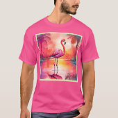 Levendig Tropisch Flamingo Glow Design T-shirt (Voorkant)