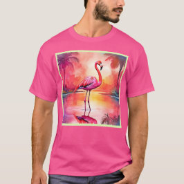 Levendig Tropisch Flamingo Glow Design T-shirt