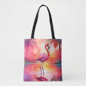Levendig Tropisch Flamingo Glow Design Tote Bag (Voorkant)