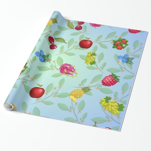 Levendig Tropisch Fruit Zomer Cadeauverpakking Pap Cadeaupapier (Uitgerold)