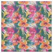 Levendig Tropisch Hibiscus Abstract weefsel Stof (Swatch)