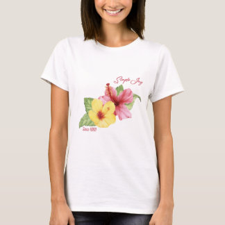 Levendig Tropisch Hibiscus Bloem T-shirt