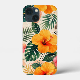 Levendig Tropisch Hibiscus Bloemmotief Naadloos Pa Case-Mate iPhone Case