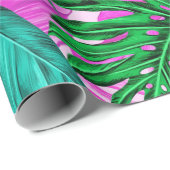 Levendig tropisch monstera laat een exotisch patro cadeaupapier (Rol Hoek)