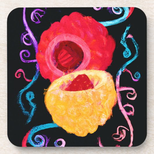 Levendig Tropisch Neon Fruit Design Bier Onderzetter (Voorkant)