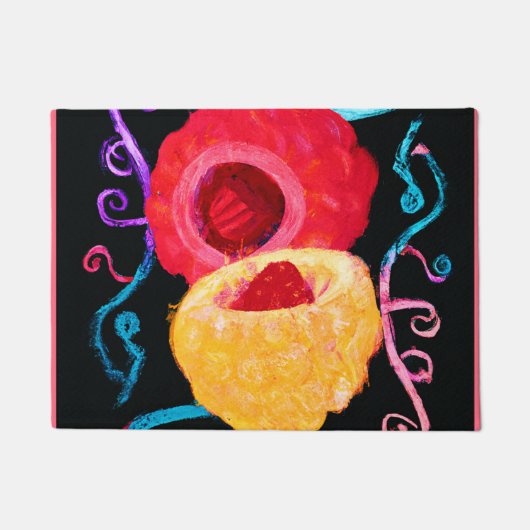 Levendig Tropisch Neon Fruit Design Deurmat (Voorkant)