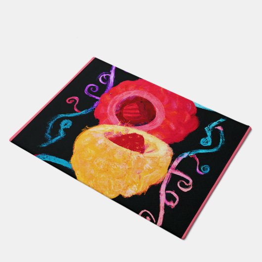 Levendig Tropisch Neon Fruit Design Deurmat (Schuin)