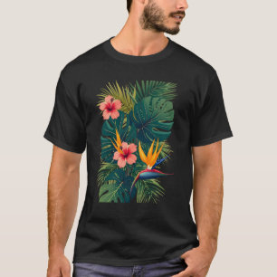 Levendig Tropisch Oerwoud All-Over Print Pattern W T-shirt
