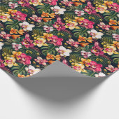 Levendig Tropisch Orchideeënblad Cadeaupapier (Hoek)