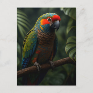 Levendig Tropisch Papegaai Jungle Portret Briefkaart