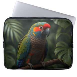 Levendig Tropisch Papegaai Jungle Portret Laptop Sleeve