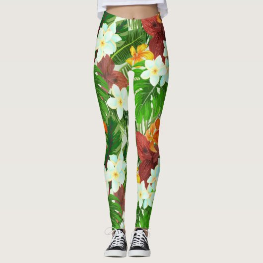 Levendig Tropisch Regenwoud Leggings (Voorkant)