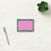 Levendig tropisch roze en groen bloemmotief post-it® notes (Kantoor)