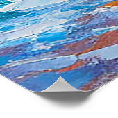 Levendig Tropisch Zonsondergang Schilderen met Gol Poster (Hoek)