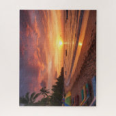 Levendig Tropisch Zonsondergang Strand Landschap P Legpuzzel (Verticaal)