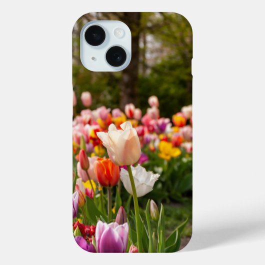 Levendig Tuin met Tulpen Natuurfotografie iPhone 1 Case-Mate iPhone Case (Achterkant)