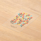 Levendig Tulp Patroon Bloemen Design op Wit Acryl Uitnodigingen (Laagn)