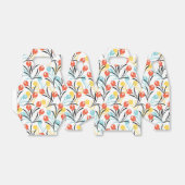 Levendig Tulp Patroon Bloemen Design op Wit Bedankdoosjes (Uitgevouwen)