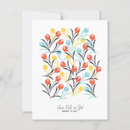 Levendig Tulp Patroon Bloemen Design op Wit Briefkaart