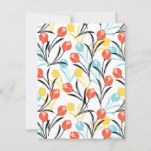 Levendig Tulp Patroon Bloemen Design op Wit