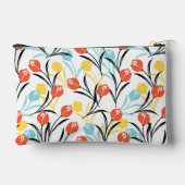 Levendig Tulp Patroon Bloemen Design op Wit Etui (Achterkant)