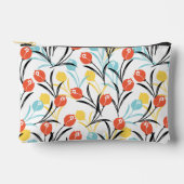 Levendig Tulp Patroon Bloemen Design op Wit Etui (Voorkant)