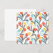 Levendig Tulp Patroon Bloemen Design op Wit Kaart (Voorkant / Achterkant)