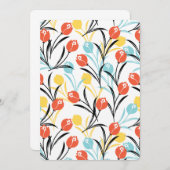 Levendig Tulp Patroon Bloemen Design op Wit Kaart (Voorkant / Achterkant)