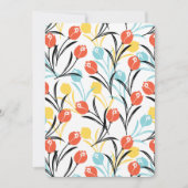 Levendig Tulp Patroon Bloemen Design op Wit Kaart (Voorkant)
