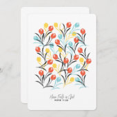 Levendig Tulp Patroon Bloemen Design op Wit Kaart (Voorkant / Achterkant)