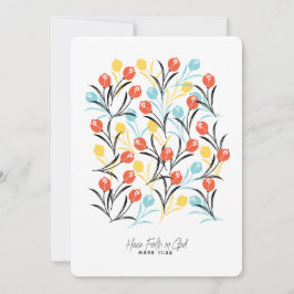 Levendig Tulp Patroon Bloemen Design op Wit Kaart