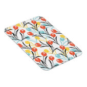 Levendig Tulp Patroon Bloemen Design op Wit Magneet (Rechterzijde)