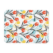 Levendig Tulp Patroon Bloemen Design op Wit Magneet (Horizontaal)