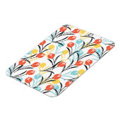 Levendig Tulp Patroon Bloemen Design op Wit Magneet (Linkerzijde)