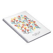 Levendig Tulp Patroon Bloemen Design op Wit Notitieboek (Rechterzijde)