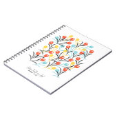 Levendig Tulp Patroon Bloemen Design op Wit Notitieboek (Linkerzijde)