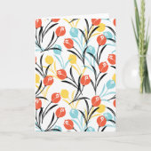 Levendig tulp patroon bloemendesign op wit kaart (Voorkant)