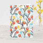 Levendig tulp patroon bloemendesign op wit kaart (Gele Bloem)